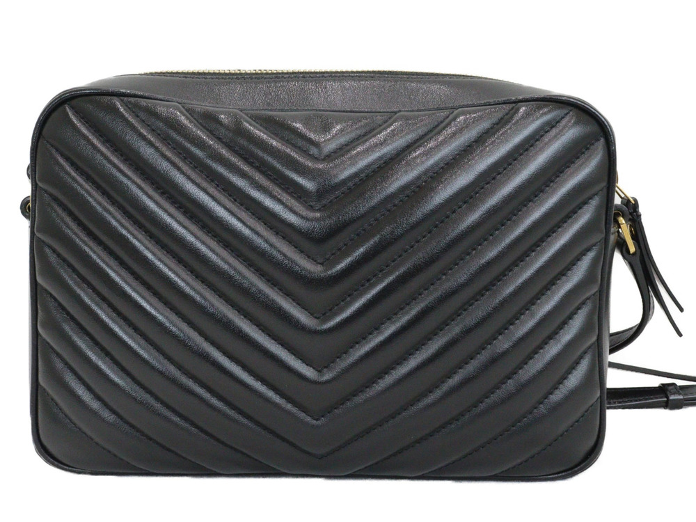 Saint Laurent Shoulder Bag Fringe Black Quilted Leather Lou Camera
